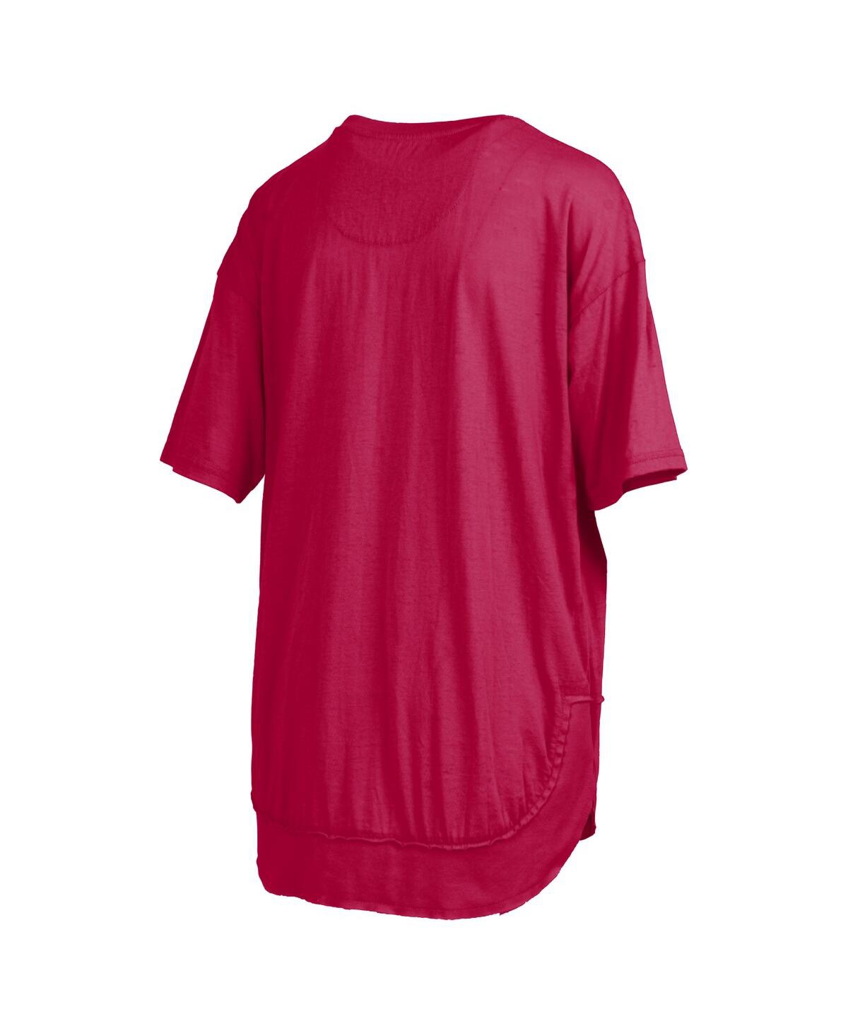 PRESSBOX WOMEN'S CRIMSON OKLAHOMA SOONERS PONCHO T-SHIRT 