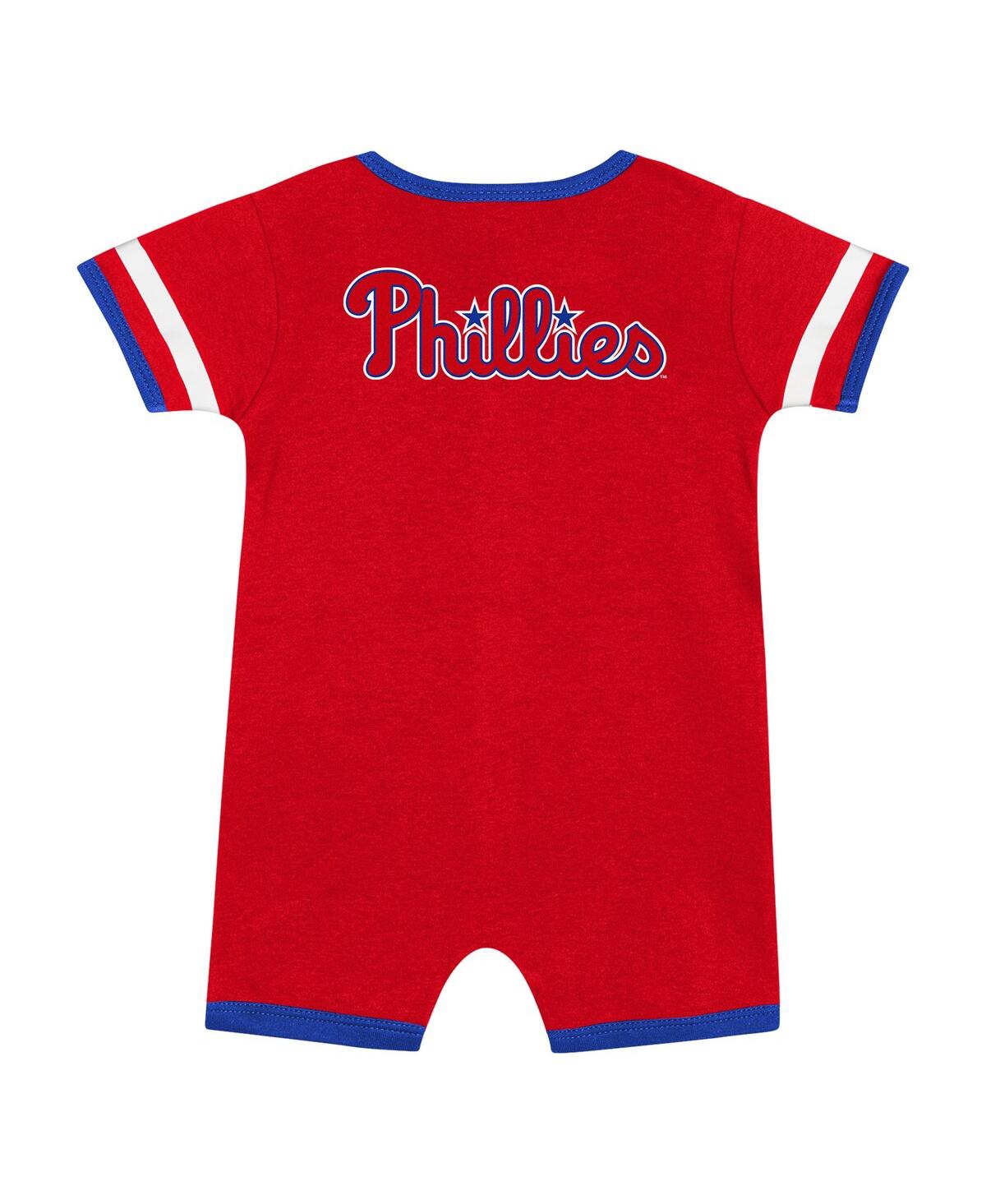 Outerstuff Newborn Red Philadelphia Phillies Double Hit Coveralls In Red