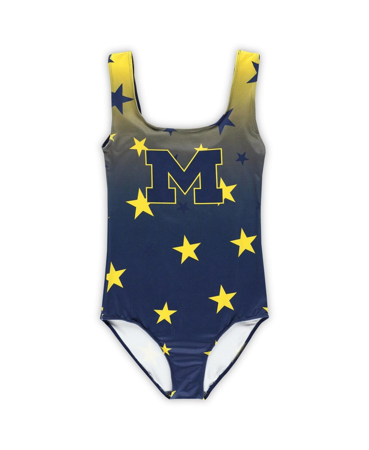 Shop Zoozatz Big Boys And Girls Navy Michigan Wolverines Dance Leotard