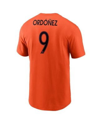 Men's Diana Ordonez Orange Houston Dash Core Crew Neck T-Shirt