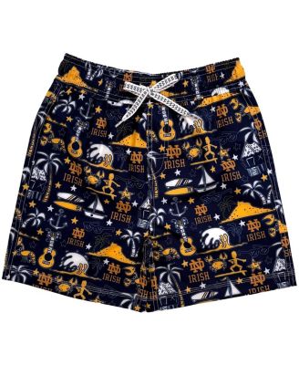 Big Boys and Girls Navy Notre Dame Fighting Irish Luau Swim Trunks
