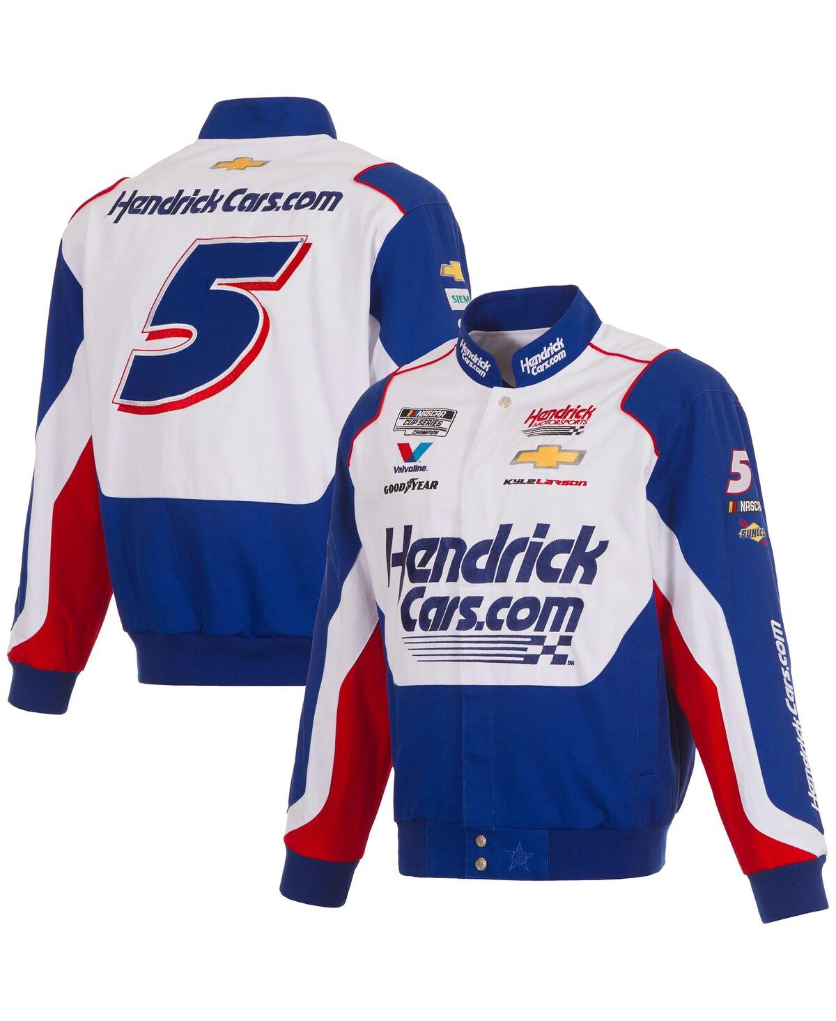 Men's Royal/White Kyle Larson HendrickCars.com Full-Snap Twill Uniform Jacket - Royal, White