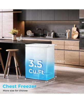 Chest Freezer 2.8 Cubic Feet Compact Freezer with 2 Removable Baskets, Free Standing Top open Door Deep Freezer, Adjustable Temperature for Home Dorm, Bar, Basement, Kitchen (White)