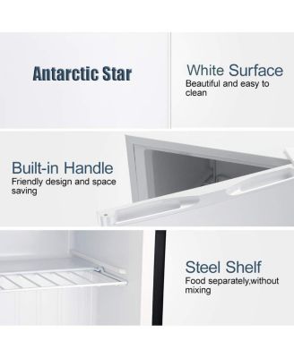 Upright Freezer 3.0 Cu.ft, Compact Mini Freezer with Reversible Single Door, Temperature Control, Removable Shelves, Small freezer Stainless Steel for Dorms Home Office, White