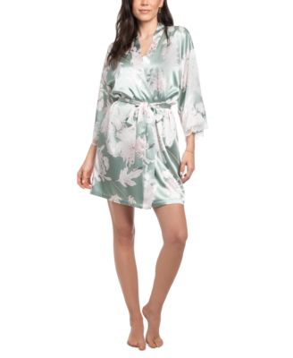 Linea Donatella - Women's Athiya Satin Floral Wrap Robe