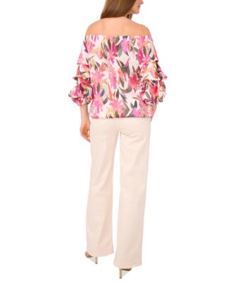 売れ筋商品|||ヴィンスカムート カットソー トップス レディース Women's Linen-Blend Off The Shoulder Bubble Sleeve Tie Front Blouse Ocean Tide Vince Camuto Women's Textured High Neck Wide Sleeve Top - Macy's