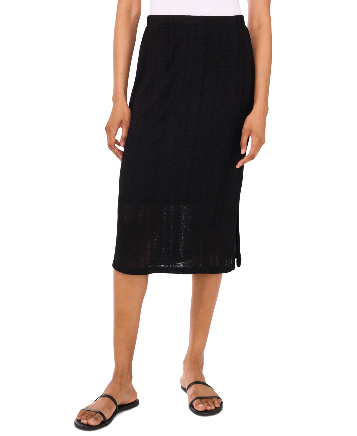 Shop Vince Camuto Women's Pull-on Side-slit Midi Skirt