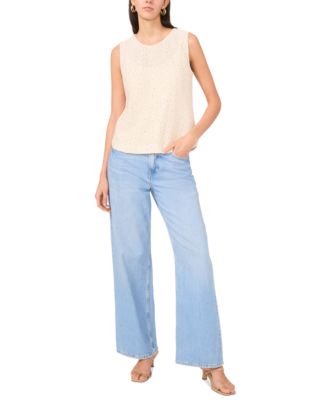 Women's Sequined Sleeveless Crewneck Top