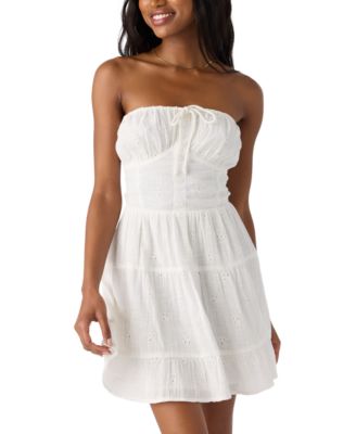Juniors' Naya Cotton Eyelet Strapless Mini Dress