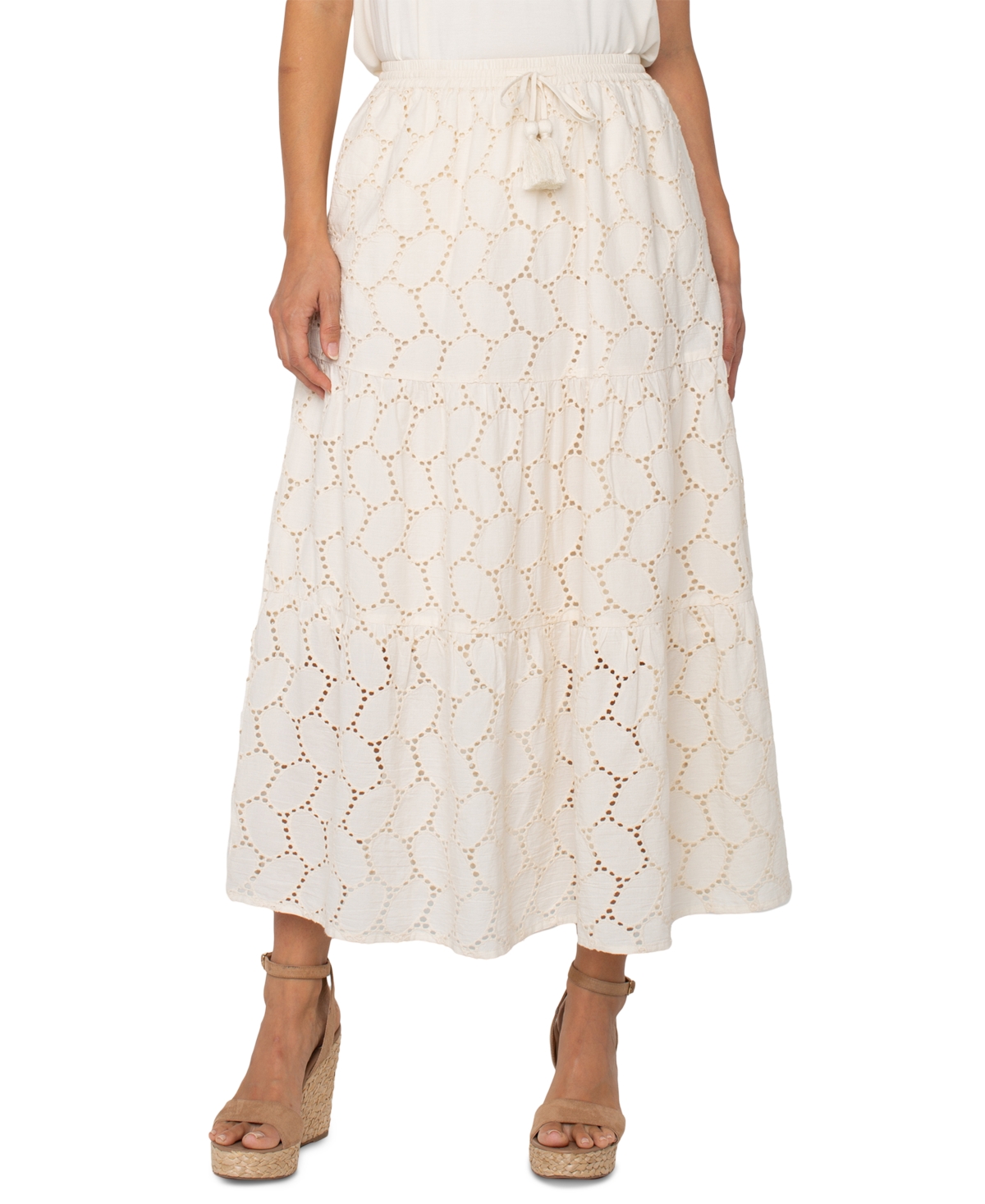 Women's Cotton Eyelet Maxi Skirt - Vanilla Eyelet