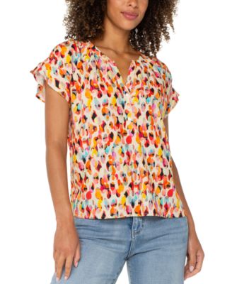 Liverpool Los Angeles - Petite Printed Popover Top