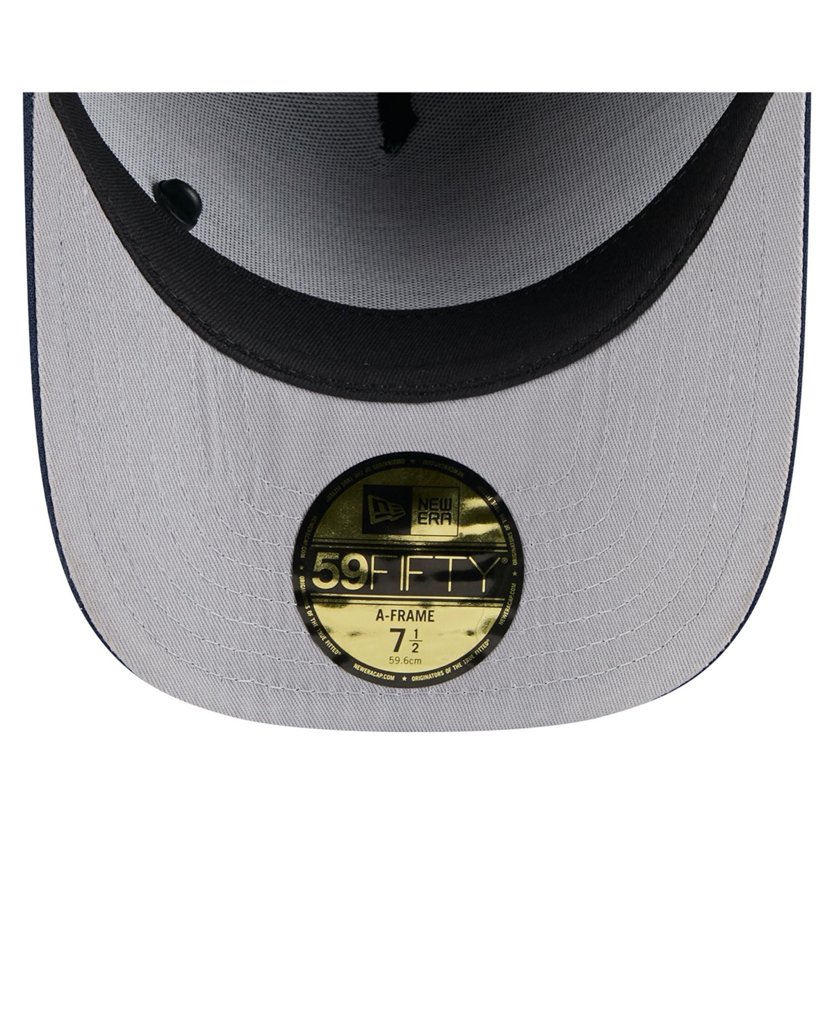 Shop New Era Men's Black/navy New England Patriots 2025 Nfl Draft On Stage A-frame 59fifty Fitted Hat In Black,navy