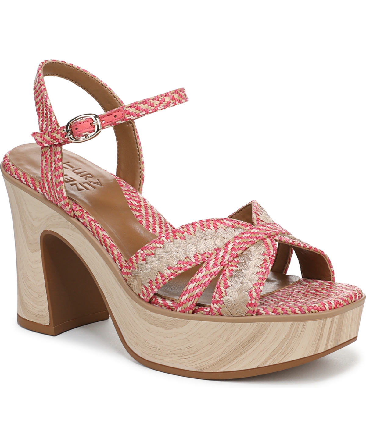Naturalizer Katalina Platform Sandal In Pink Weave Fabric