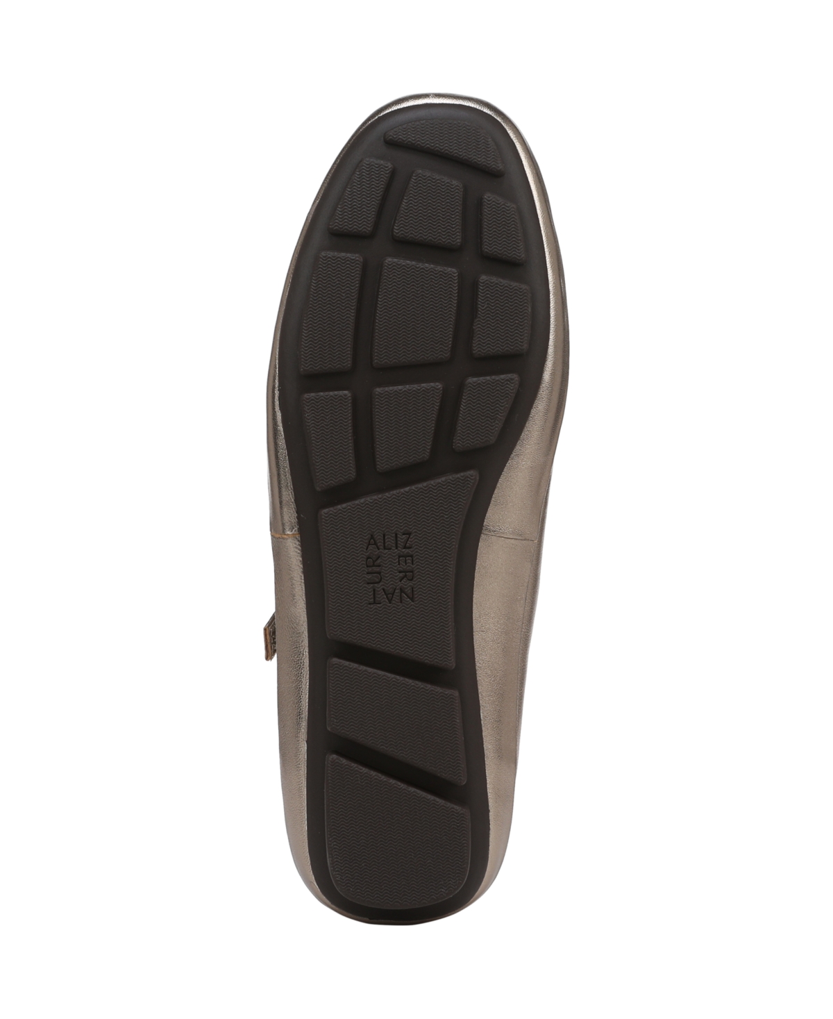 Shop Naturalizer Women's Behold Round Toe Mary Jane Flats In Warm Silver Leather