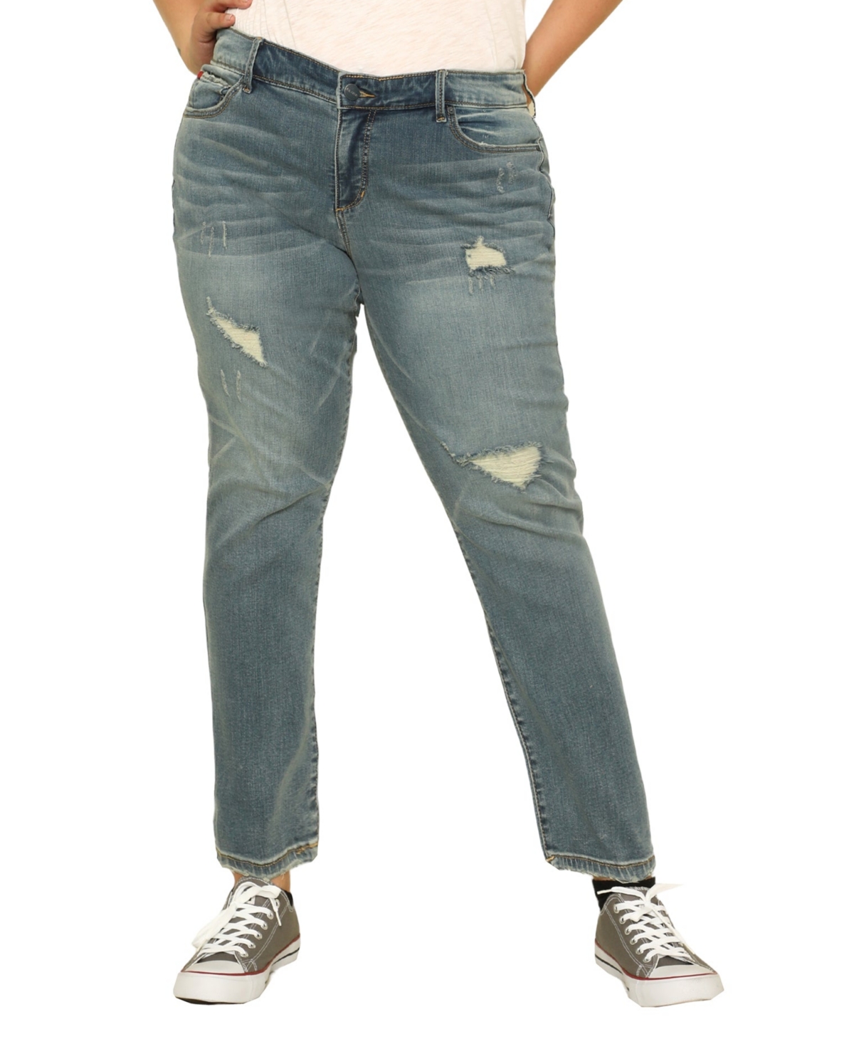 Plus Size Denim High Rise Ankle skinny in 28" inseam - Ariah