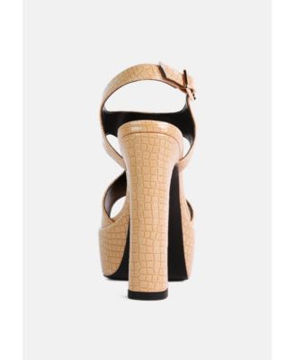 CROFT Croc Women's High Heeled Cut Out Sandals