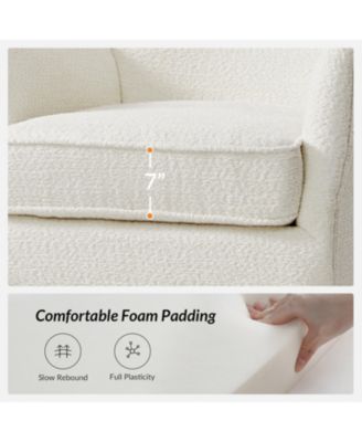 Caden 28.5" Modern Boucle Wingback Armchair With Solid Wood Legs