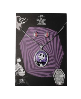 Nightmare Before Christmas Jewelry Set - Jack & Sally Necklace and Earrings