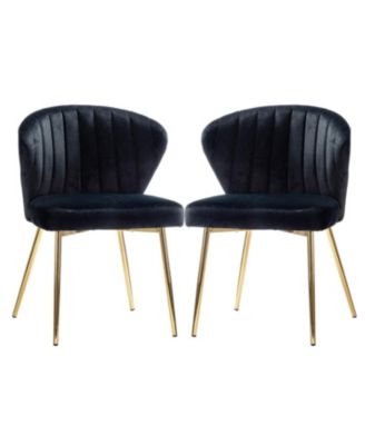 Set of 2  Polyester Velvet Modern Design, Upholstered  Milia Dining Chair