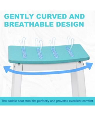 Set of 2 Height Bar Stools, HDPE Barstools for Patio, Kitchen Island & Outdoor Use