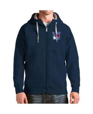 Antigua - Men's Navy New York Rangers Logo Victory Full-Zip Hoodie