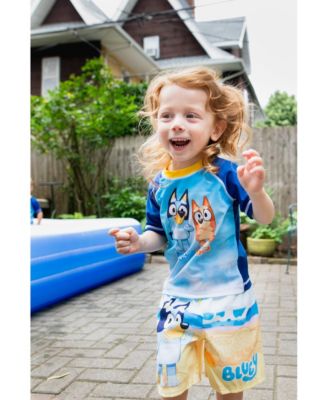 Baby Boys UPF 50+ Pullover Rash Guard Swim Trunks Outfit Set