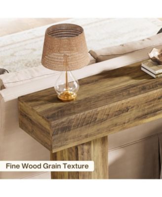 63-Inch Farmhouse Console Table, Narrow Long Sofa Table Behind Couch, Wood Entry Console for Entryway, Living Room, Foyer, Rustic Brown