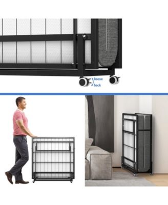 Portable Rollaway Guest Bed with Memory Foam Mattress and Bed Side Pocket