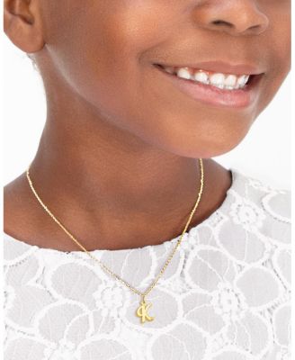 Children's 14K Gold Diamond Initial Girls' 12-14" Necklace