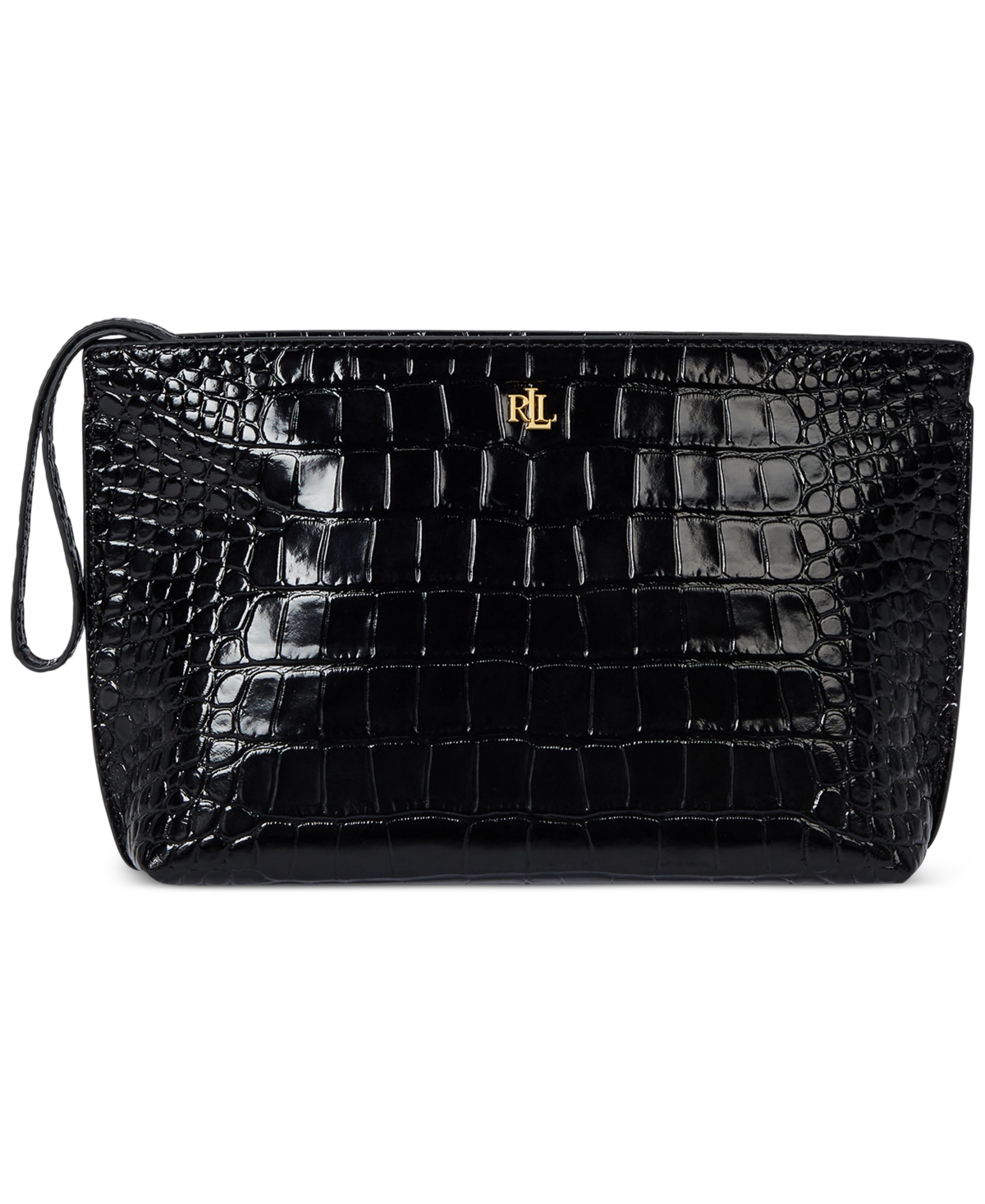 Ralph Lauren Crocodile-embossed Leather Large Pouch