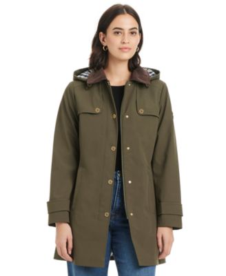 Women's Hooded Corduroy-Collar Softshell Coat, Exclusively at Macy's