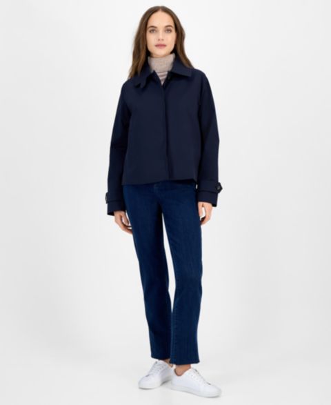 Женские куртки London Fog Short Single-Breasted Trench Coat