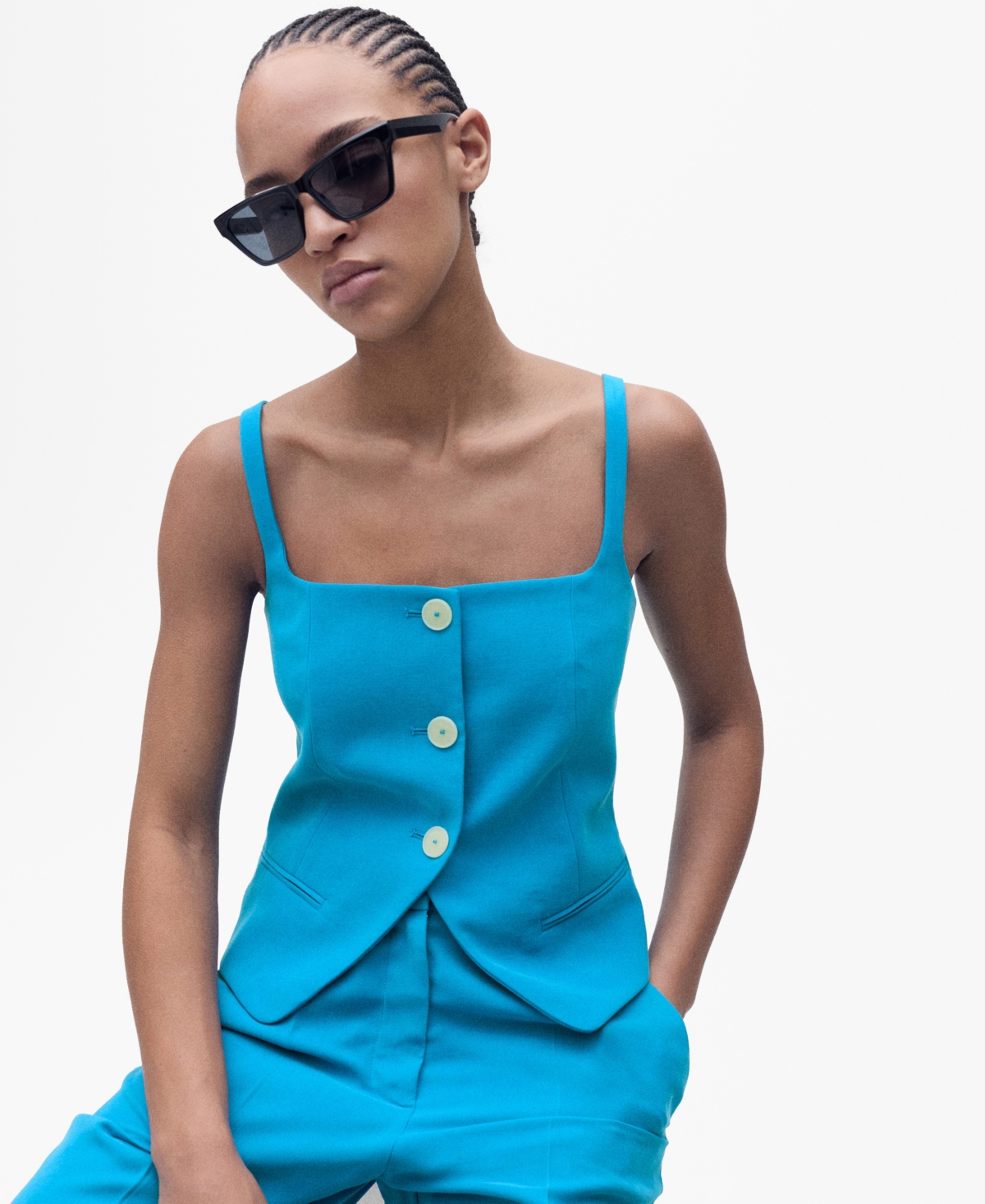 Mango Tempo Vest In Blue