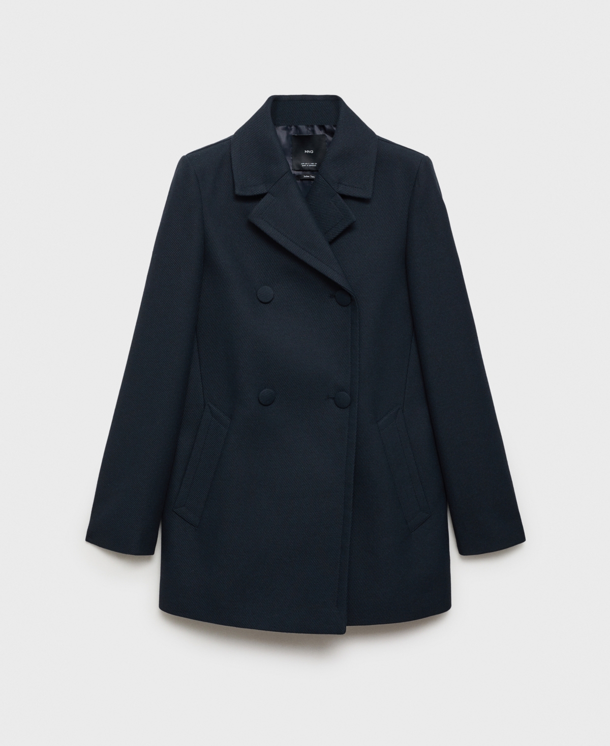 Mango Women's Double-breasted Lapels Coat In Dark Navy