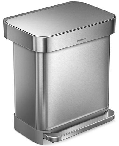 simplehuman Brushed Stainless Steel 30L Trash Can