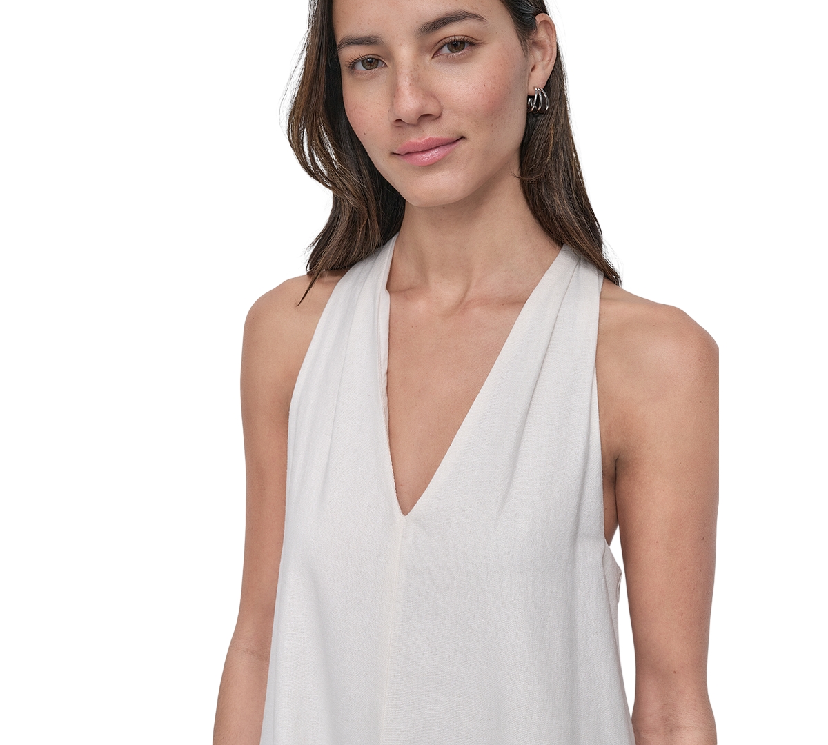 DKNY JEANS WOMEN'S V-NECK RACERBACK SWING DRESS 