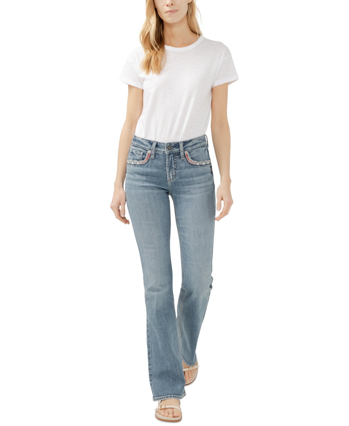 SILVER JEANS CO. WOMEN'S SUKI MID-RISE CURVY FIT BOOTCUT JEANS 