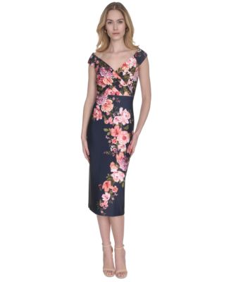 Eliza J - Women's Off-The-Shoulder Floral Midi Dress