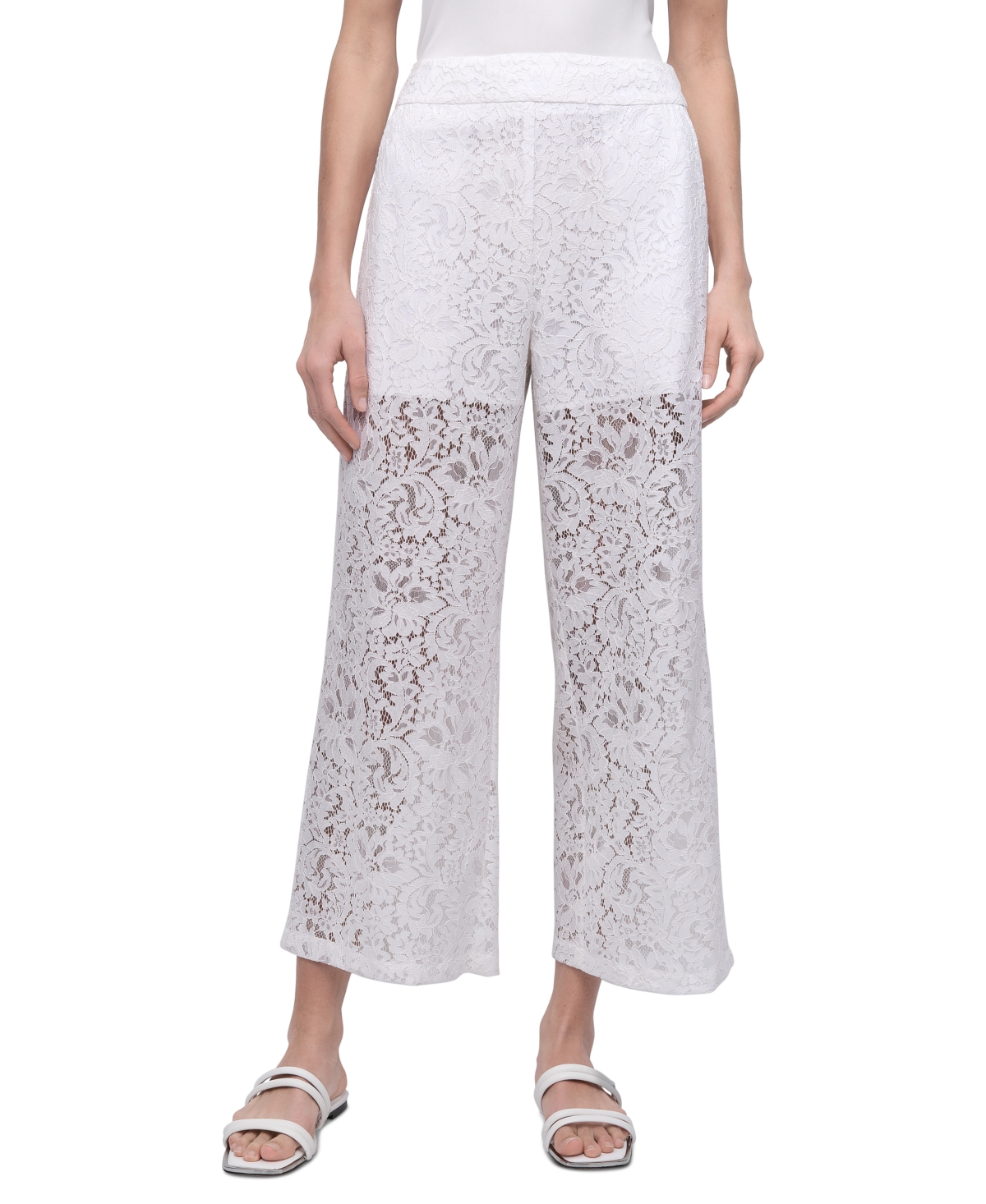 DKNY JEANS WOMEN'S LACE CROPPED PANTS 