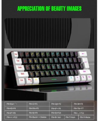 60% wired Gaming keyboard, RGB backlit ultra-small keyboard, waterproof portable, computer/MAC game keyboard (Black)