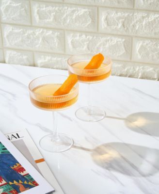 Khen Art Deco Shatterproof Coupe Glasses, Set of 2