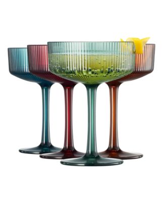 The Wine Savant Khen Art Deco Shatterproof Coupe Glasses, Set of 4 - Macy's