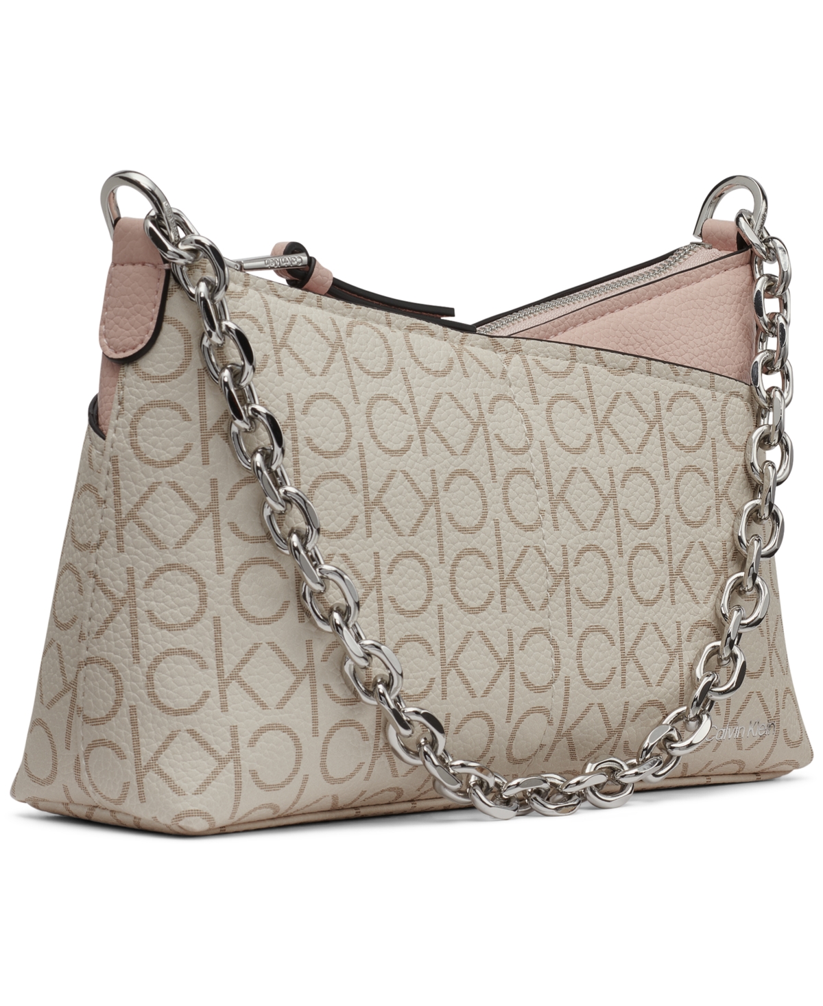 Calvin Klein Zoe Chain Mini Crossbody Bag In Blossom,vanilla Khaki,alm Taupe