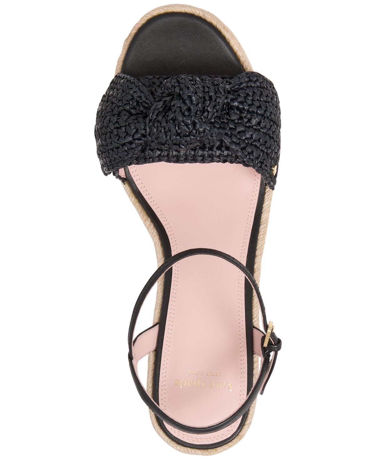 KATE SPADE WOMEN'S LEANDRA RAFFIA ESPADRILLE WEDGE SANDALS 