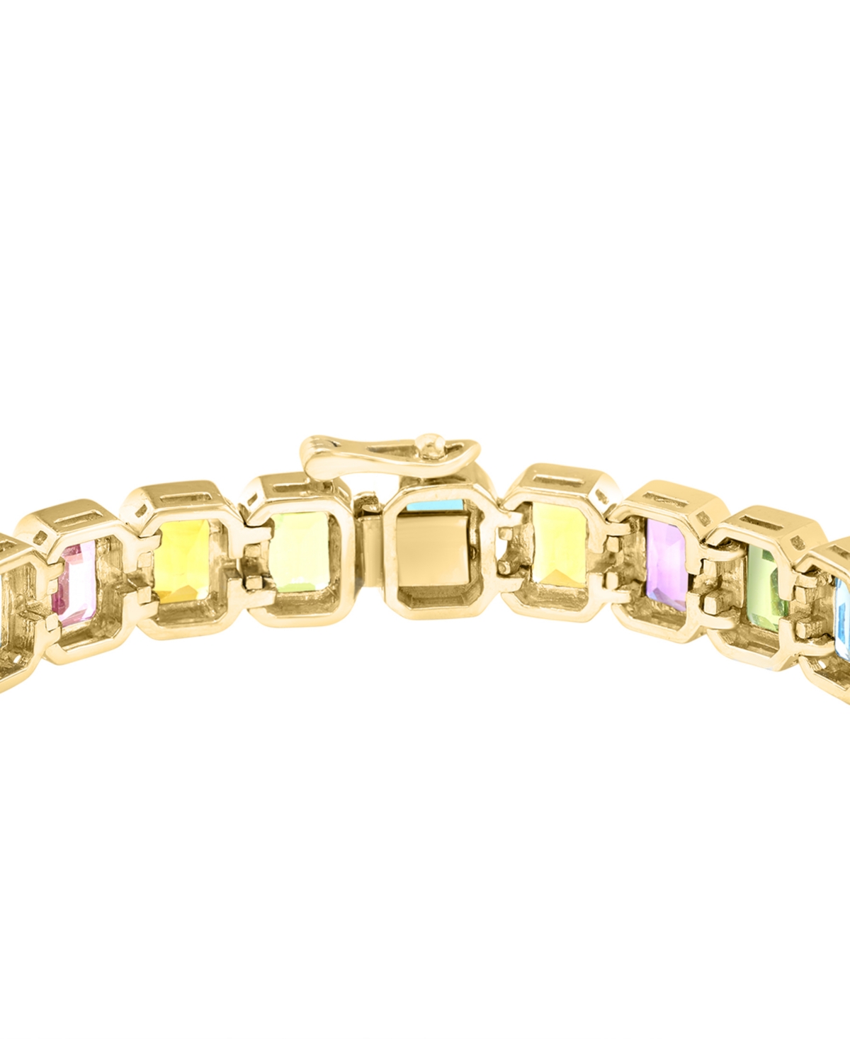 Effy Collection Effy Multi-gemstone Flex Bracelet (25-1/2 Ct. T.w.) In 14k Yellow Gold-plated Sterling Silver