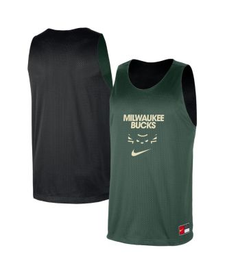 Nike - Men's Hunter Green/Black Milwaukee Bucks&nbsp;Courtside Reversible Mesh Practice Jersey