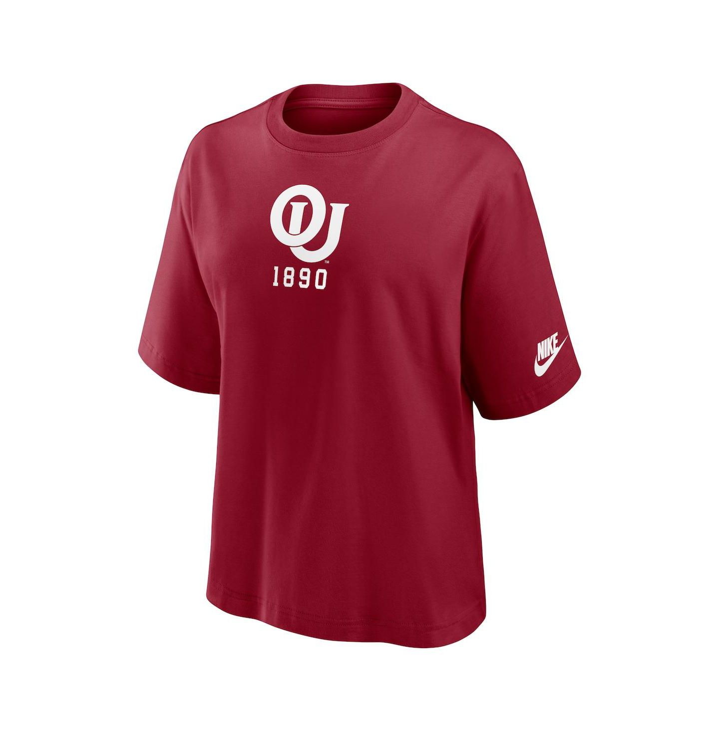 Женская футболка Nike Crimson Oklahoma Sooners Boxy Legacy Established — фото 3