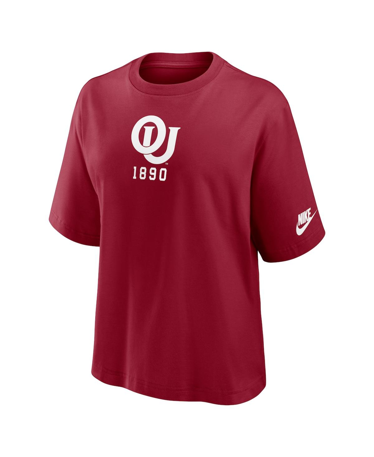 Nike Women's Crimson Oklahoma Sooners Boxy Legacy Established T-shirt In Crimson