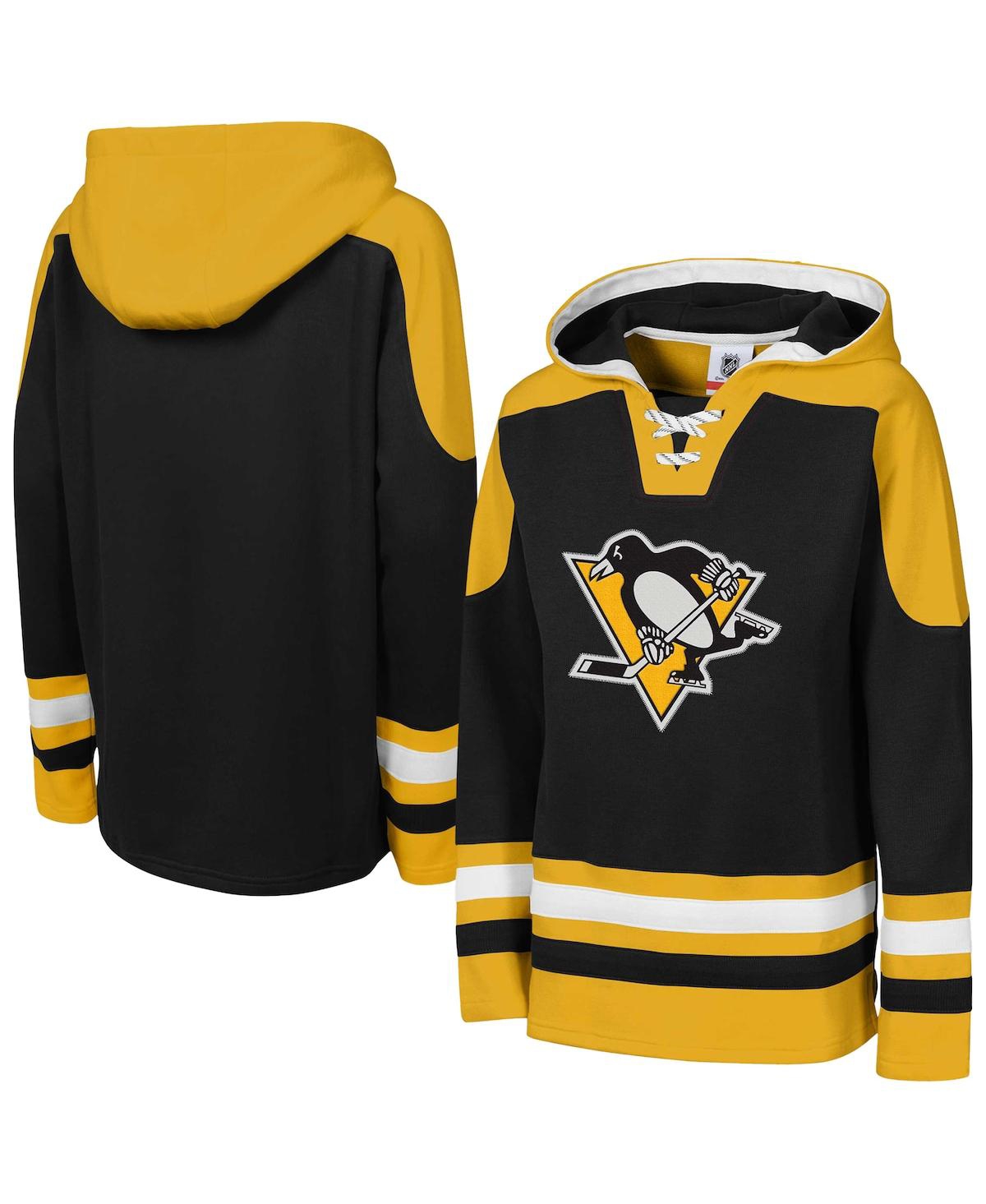Outerstuff Kids' Big Boys And Girls Black Pittsburgh Penguins Must Have Home V-neck Pullover Hoodie