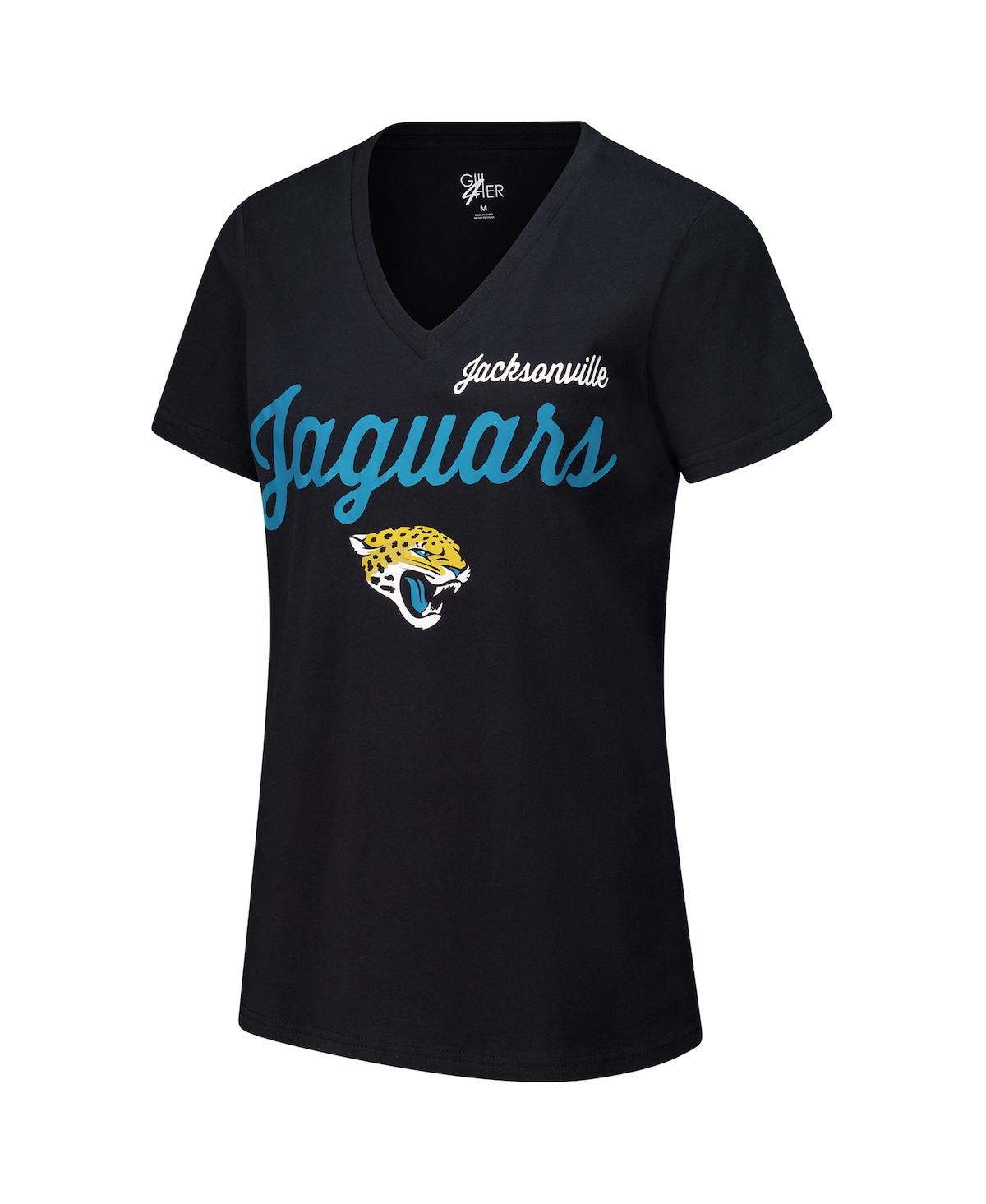 Shop G-iii 4her By Carl Banks Women's Black Jacksonville Jaguars Post Season V-neck T-shirt